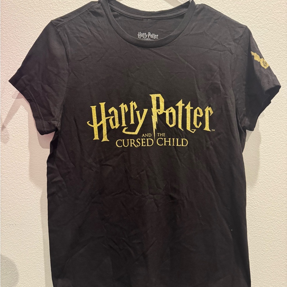 Warner Bros. Black Tee with Gold Harry Potter Cursed Child Design